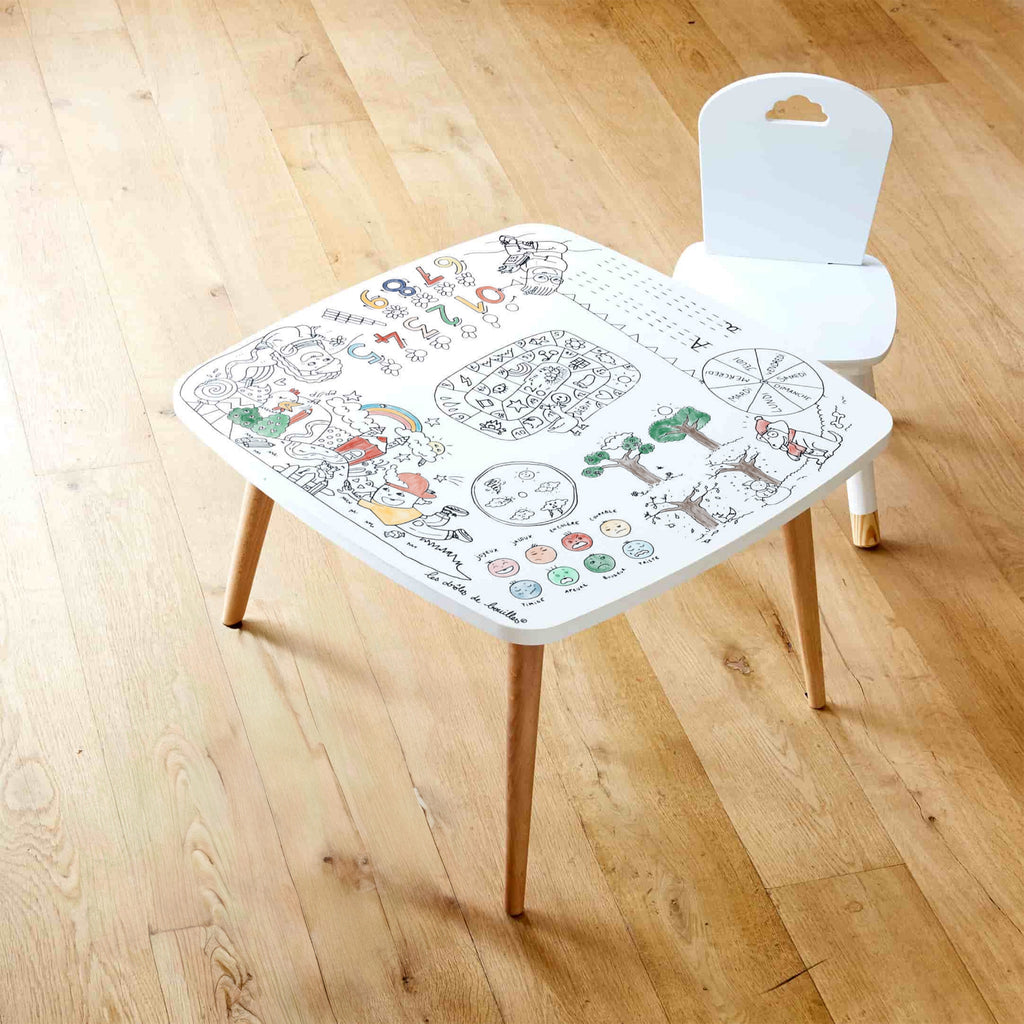 Coloritable de l'atelier des artistes pédagogiques autour des saisons, chiffres, lettres et jours de la semaine