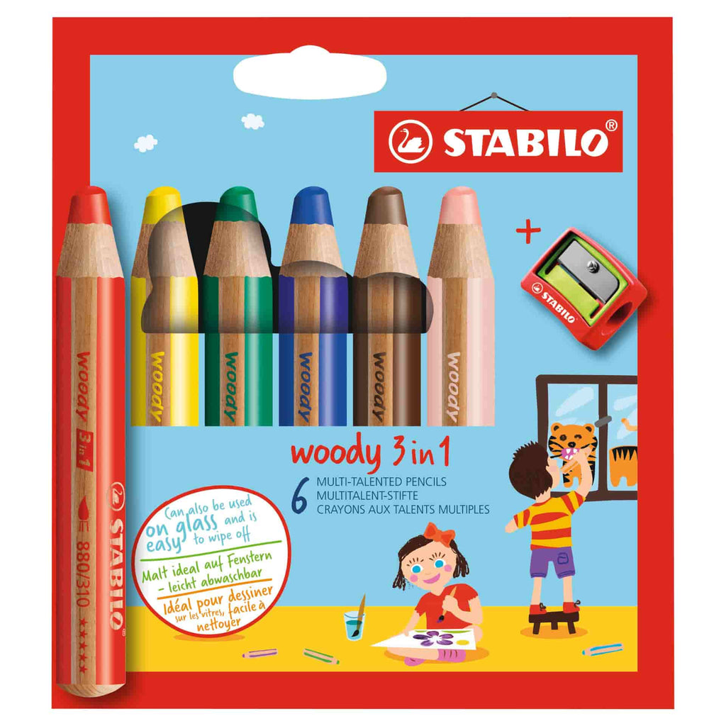 Crayons gras de la marque Stabilo Woody 3 en 1 
